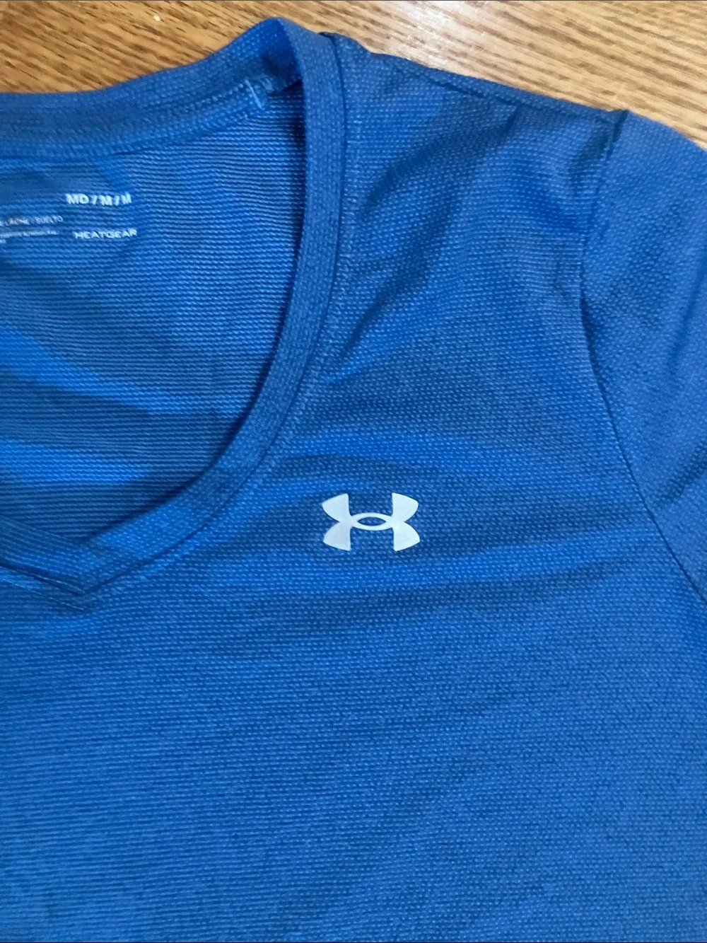 Under Armour Blue Short Sleeve Tee with Black Performance Leggings Sz M EUC